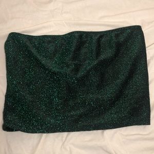 Sparkly Green Tube Top